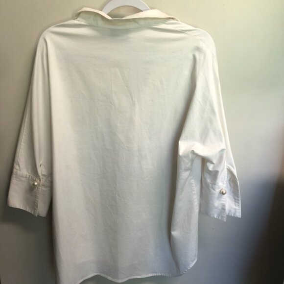 TUCKERNUCk Blanc Willow Blouse. White Medium - Picture 4 of 8